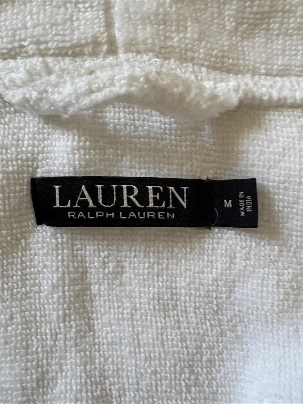 Ralph Lauren White Terry Bathrobe with Belt - Picture 9 of 10